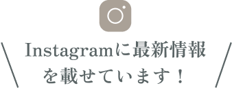 Instagramに最新情報を載せています！